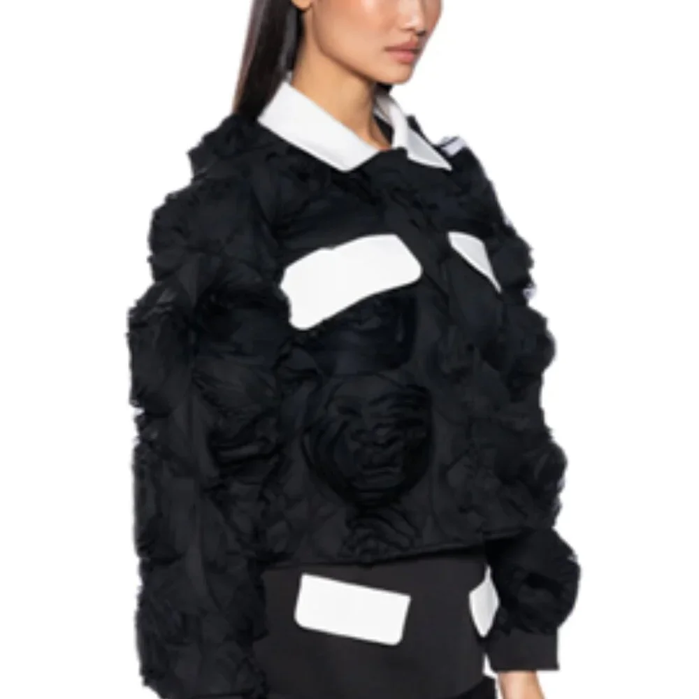 AKIRA - 3D FLORAL BOMBER SET - JACKET AND SKIRT - Picture 2 of 9